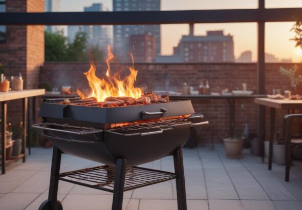 Мангалы в стиле лофт с крышей и без