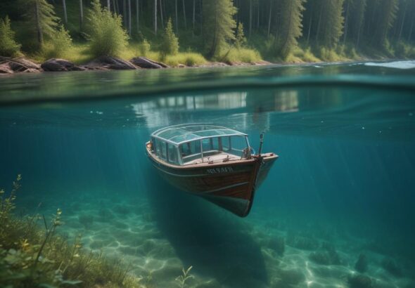 Катер с прозрачным дном в Листвянке