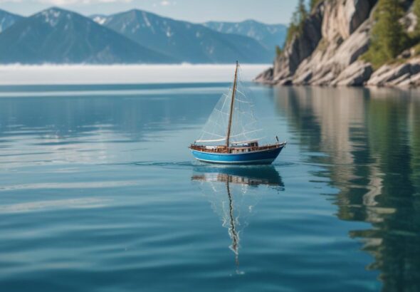 Катер со стеклянным дном на Байкале