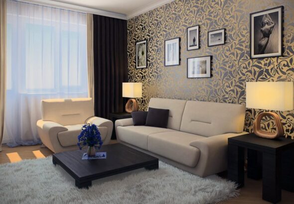 Выбор и поклейка современных обоев в зал