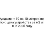 Фундамент 10 на 10 метров под ключ: цена устройства за м2 и м. п. в 2026 году